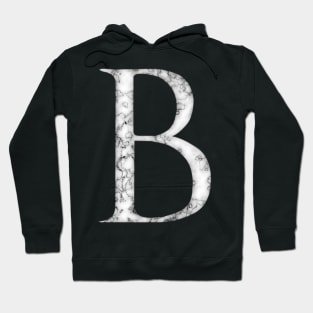 B in Roman White Marble Latin Alphabet Letter Sticker Hoodie